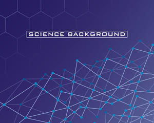Wall Mural - purple science background with lines structures