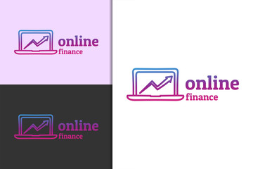 Poster - online finance logo design. gradient color