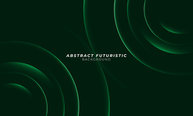 Wall Mural - Graphic green circles seamless pattern. Abstract futuristic art wallpaper. Vector illustration.