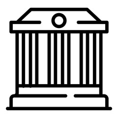 Poster - Court house building icon. Outline court house building vector icon for web design isolated on white background