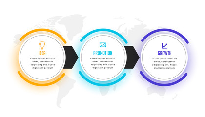 Sticker - three steps business infographic visualization template design