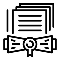 Poster - Notary certificate icon. Outline notary certificate vector icon for web design isolated on white background