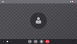 © Ramcreative - Video chat interface, user web video call window. Concept of social remote media, remote communication, video content.