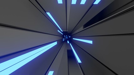 Poster - High-tech futuristic corridor for transition into hyperspace. Seamless loop.