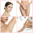 © New Africa - Collage with photos of woman showing smooth skin after epilation