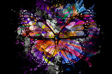 Abstract Background With Butterfly