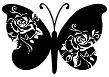 Black Svg Butterfly For Cutting Machine