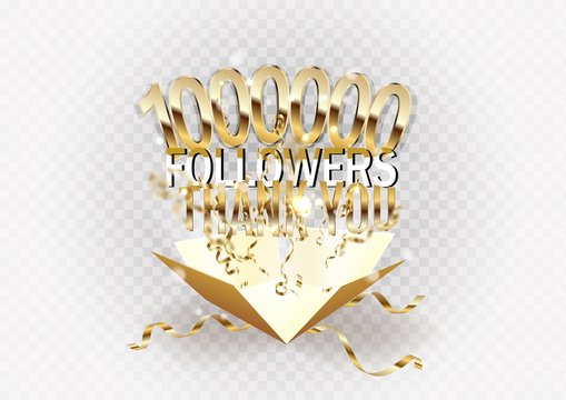 Thank you, 1 million followers . Banner with colorful confetti for social network.