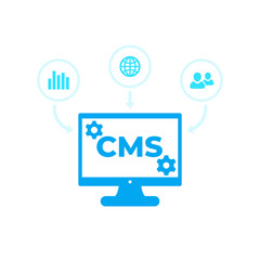 Wall Mural - CMS, Content management system vector icons