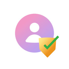 Fototapete - Approved my account profile user icon and check mark or verified internet personal id identification symbol vector flat, valid human checkmark sign modern design clipart