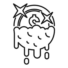 Poster - money coin wash icon. outline money coin wash vector icon for web design isolated on white backgroun