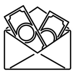 Poster - Mail wash money icon. Outline mail wash money vector icon for web design isolated on white background