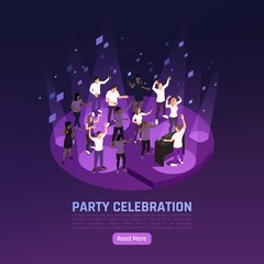 Sticker - Party People Isometric Background