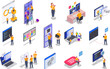 © Macrovector - Colored Programming Coding Development Isometric Icon Set