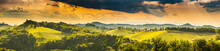 South Styria Vineyards Landscape, Near Gamlitz, Austria, Eckberg, Europe. Grape Hills View From Wine Road In Spring.