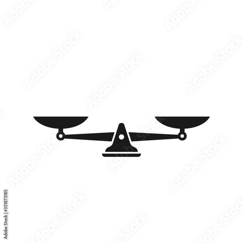 Cuadros en Lienzo Black mechanical scales balance icon isolated on white