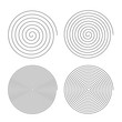 Set of line in circle form. Collection of isolated thin lines spiral goes to edge of canvas. Vector illustration
