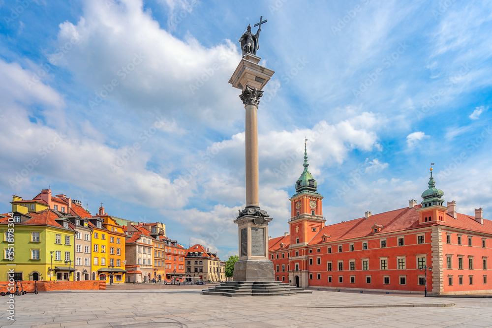 Warsaw, Castle Square, Old Town, Poland, Europe - obrazy, fototapety, plakaty 