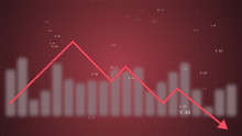 Red Dynamic Downward Trend Charts Stylized Animation.
