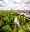 Aerial view of Regents park in London, UK