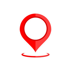 Poster - Map pointer, geo pin, location icon or geolocation, gps, on isolated white background. EPS 10 vector