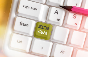 Fototapete - Handwriting text writing Meeting Agenda. Conceptual photo items that participants hope to accomplish at a meeting