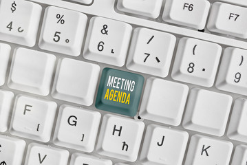 Fototapete - Conceptual hand writing showing Meeting Agenda. Concept meaning items that participants hope to accomplish at a meeting