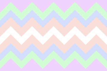Wall Mural - abstract pattern zig zag geometric multicolor rainbow pastel lines cute background