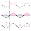 Graph of the function sine on a white background. Graphic presentation for math teachers.