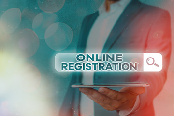 Fototapete - Handwriting text Online Registration. Conceptual photo System for subscribing or registering via the Internet