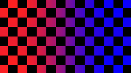 Poster - Red & blue checker board abstract,New chess board abstract