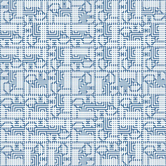 Wall Mural - Pattern with geometric random shapes, squares checks, maze lines, stripes.