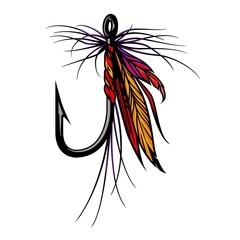 Poster - Colorful fly fishing lure concept