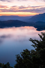 Wall Mural - Coucher de soleil depuis la Chambotte, Lac du Bourget