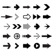 vector set of black arrows on white background