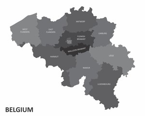 Naklejka na meble Belgium regions map