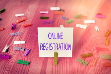 Fototapete - Conceptual hand writing showing Online Registration. Concept meaning System for subscribing or registering via the Internet