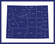 County map of Wyoming state