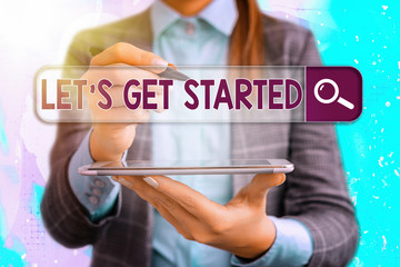 Wall Mural - conceptual hand writing showing let s get started. concept meaning encouraging someone to begin doin