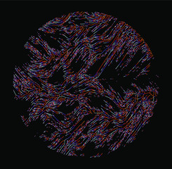 Poster - Generative Art with Visualization of Random Perlin Noise. Conceptual image of high tech systems: Artificial Intelligence, Deep Learning, Neural networks and Internet Map.