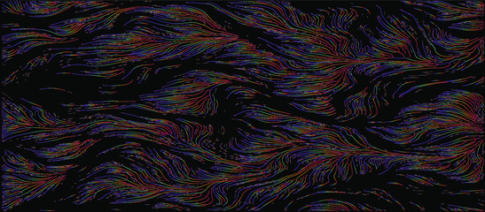 Aufkleber - Generative Art with Visualization of Random Perlin Noise. Conceptual image of high tech systems: Artificial Intelligence, Deep Learning, Neural networks and Internet Map.