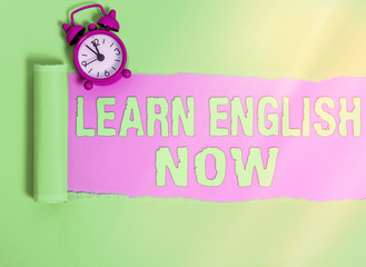 Poster - Handwriting text Learn English Now. Conceptual photo gain or acquire knowledge and skill of english language