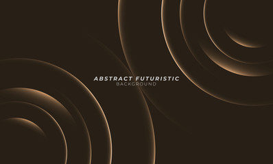 Wall Mural - Graphic gold circles seamless pattern. Abstract futuristic art wallpaper. Vector illustration.