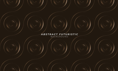 Wall Mural - Graphic gold circles seamless pattern. Abstract futuristic art wallpaper. Vector illustration.