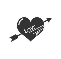 Sticker - Design of heart with arrow illustration