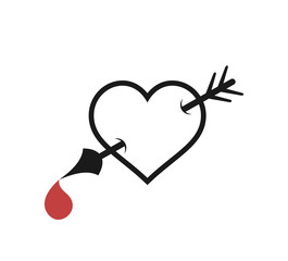 Sticker - Design of heart with arrow illustration