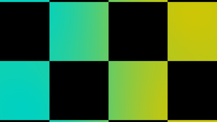 Poster - Amazing  cyan and yellow chessboard,Checker board abstract background