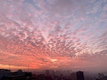 Sunset Over The City Aerial View Of The Sky Clouds  Cloud  Blue  Sun  Air Nature  Sunset  View, High  Above, Space, Sunrise, Heaven, Weather  Cloudscape  Fly  Flight Aerial  White Horizont A