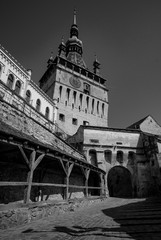 Sticker - the fortress with brick walls and clock towers