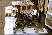 High Angle View Of Replica Eiffel Tower On Table For Sale